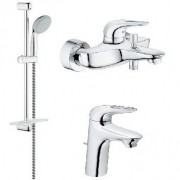 GROHE Eurostyle New  124416 Комплект смесителей с душем смеситель для ванны, раковины, душевой гарнитур
