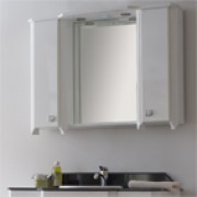 Зеркало с подсветкой Аллигатор ROYAL Комфорт 110K(M), с двумя шкафчиками, с гранитом/без гранита, 110*26*75 см