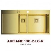 Мойка Akisame 100-2-LG-R нерж. сталь/светлое золото 4993090